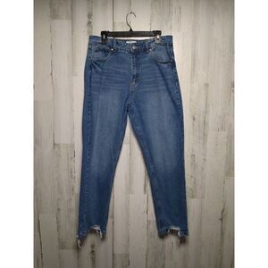 Refuge Jeans Womens Size 11 Blue Mom High Rise Relaxed Distressed Medium Wash
